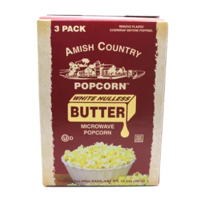 White Hulless Butter Microwave Popcorn - 3-Pack